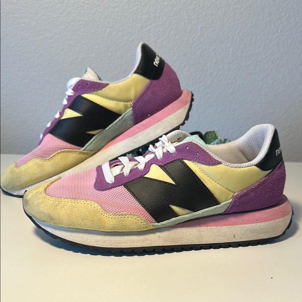 New Balance 237 Lemon and Sour Grape Pastel Multicolored Trainers Sneakers 8.5
